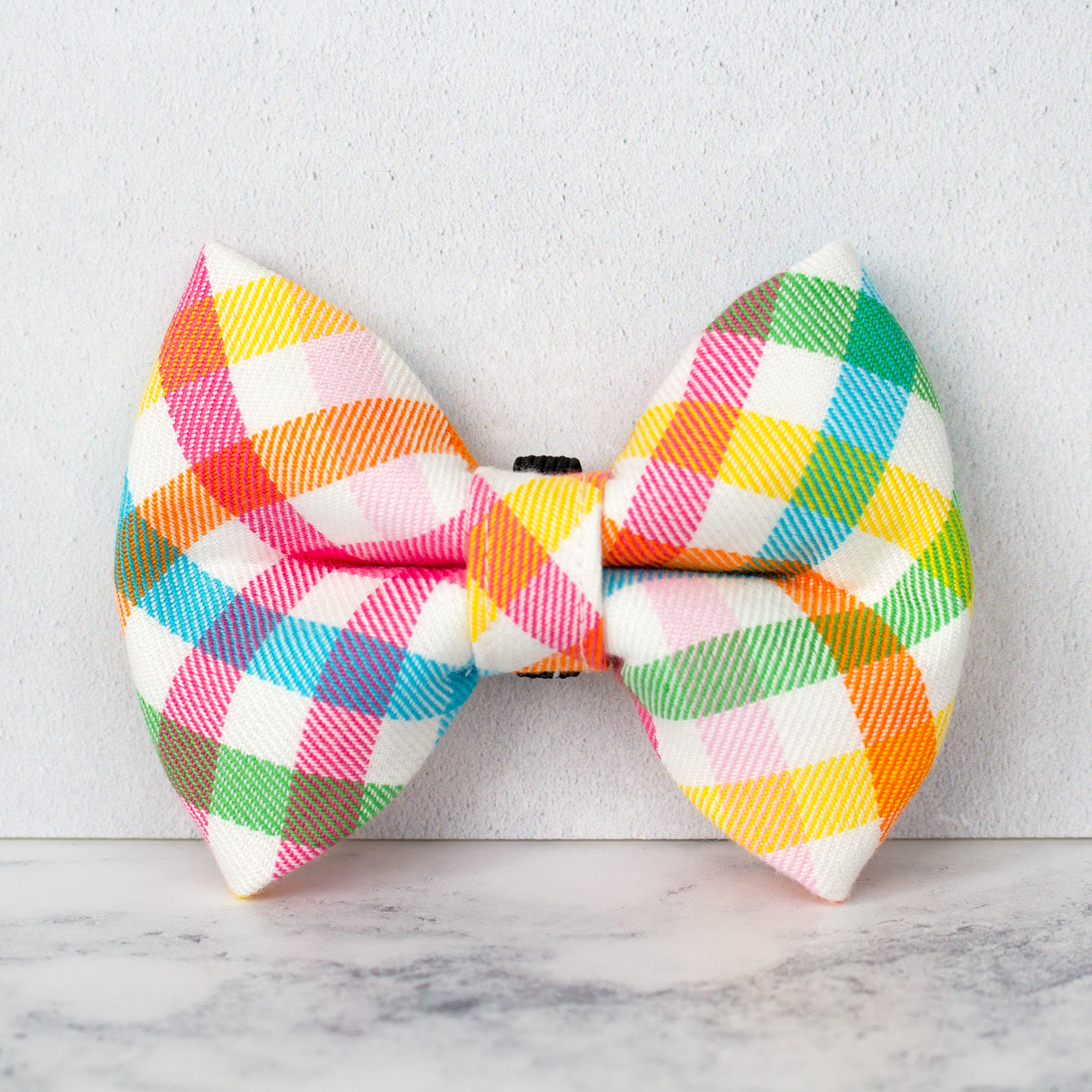 Dog Bow Ties, Tartan with a Twist - White Rainbow