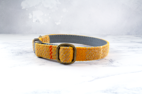 Dog Bow Ties, Harris Tweed®  - Yellow and Oatmeal