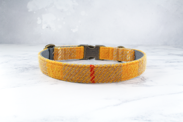 Dog Bow Ties, Harris Tweed®  - Yellow and Oatmeal