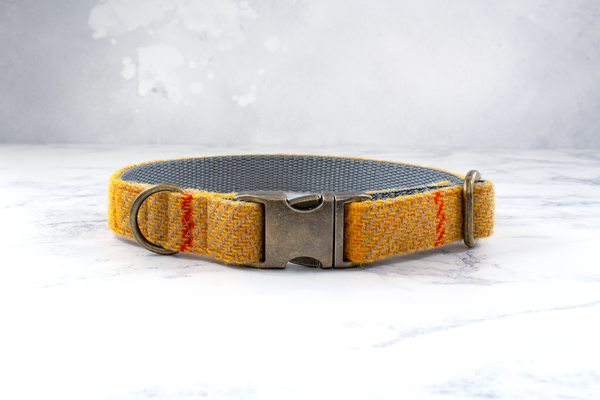 Dog Bow Ties, Harris Tweed®  - Yellow and Oatmeal