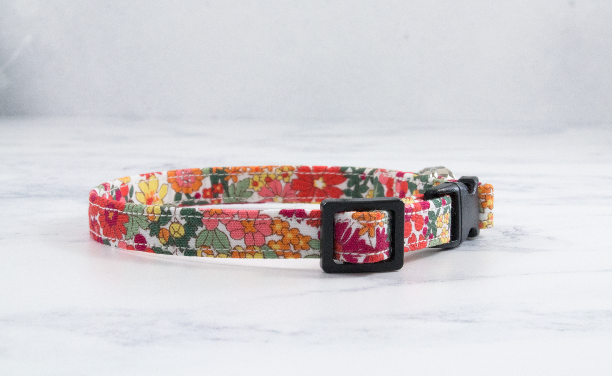 Cat Collar handmade using Floral patterned fabric